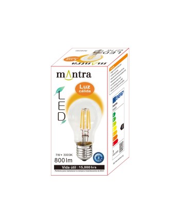 BOMBILLA LED - E27 ESTÁNDAR FILAMENTO - 7W - 3000K - 800lm